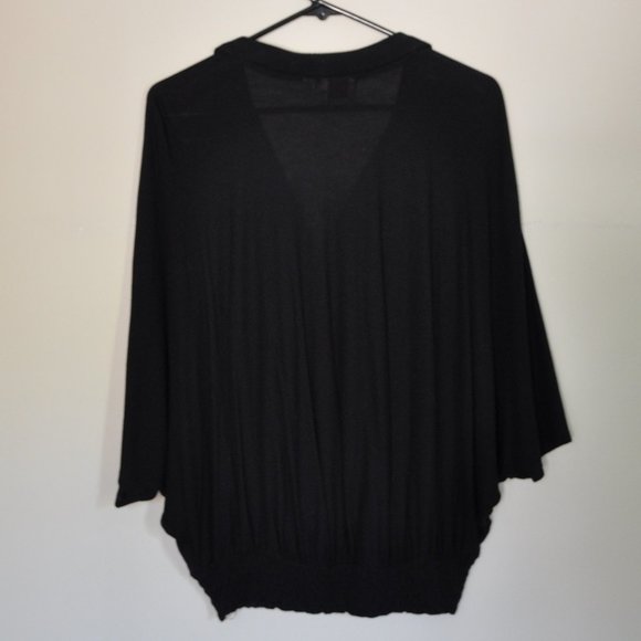 Anthropologie Black Dolman Sleeve Top | Size S-M - Picture 2 of 7
